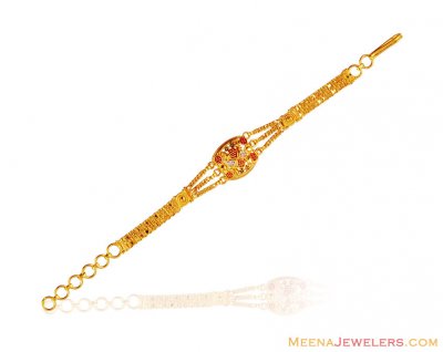 22Kt Gold Filigree Work Bracelet ( 22Kt Baby Bracelets )