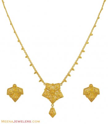 Yellow Gold Necklace Set (22K) ( Light Sets )