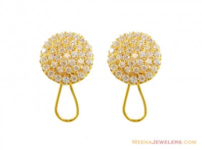 22k Designer Round Signity Earrings ( Clip On Earrings )