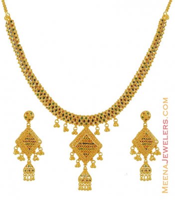 22k Designer Meenakari Set ( 22 Kt Gold Sets )