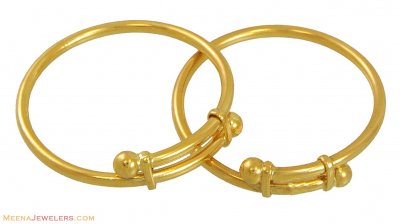 22k Gold Baby Kadas(2 pcs) ( Baby Bangles )