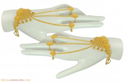 22K Yellow Gold 3 Rings Panja(2Pc)  ( Ladies Bracelets )