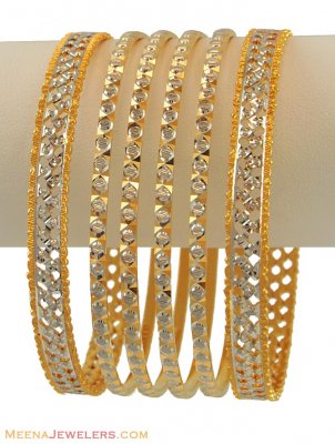 Designer 2Tone Bangles (4 Pcs) ( Set of Bangles )