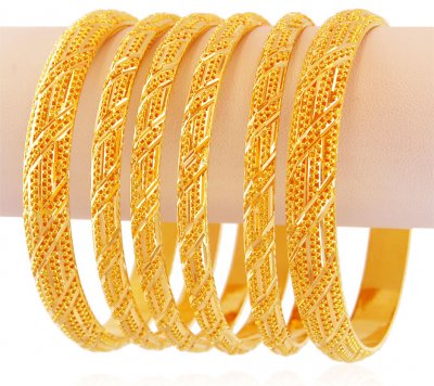 22K Gold Bangles Set (2 PCs) ( Set of Bangles )