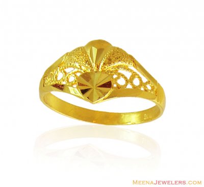 22K Gold Hearts Ring ( Ladies Gold Ring )