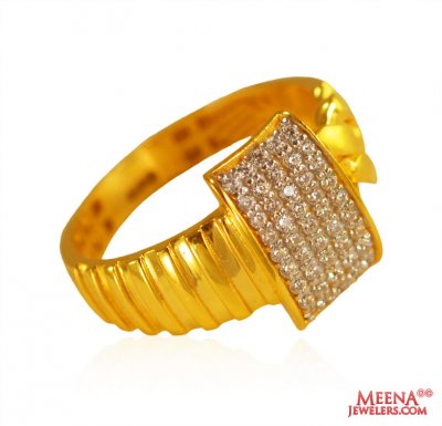 22 Kt Gold CZ Mens Ring ( Mens Signity Rings )