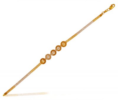 22K Gold Two Tone Ladies Bracelet ( Ladies Bracelets )