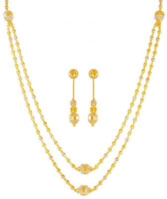 22Kt Gold Two Tone Layered Set ( Light Sets )