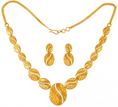 22 Karat Yellow Gold Necklace Set ( Light Sets )