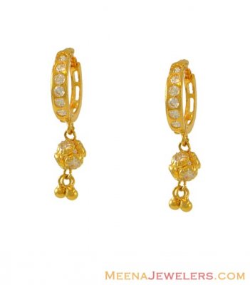 22k Fancy Clip On Earrings(CZ) ( Clip On Earrings )