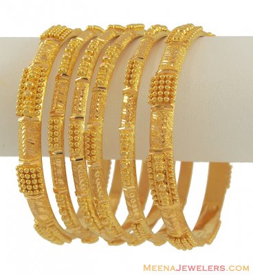 22k Yellow Gold Bangles Set ( Set of Bangles )