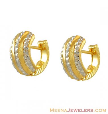 Fancy Two Tone Clip On (22k) ( Clip On Earrings )