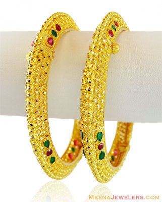 22K Gold Beautiful Stones Kada ( Kadas )