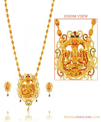 22K Designer Temple Necklace Set ( Gold Designer Sets )