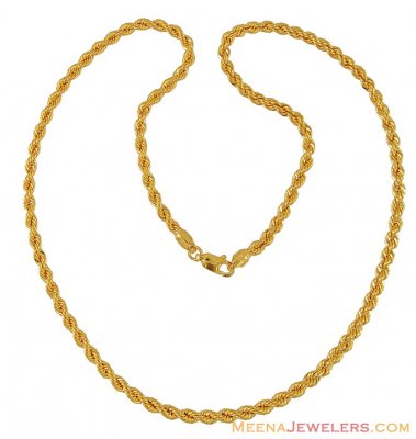 Gold Rope Chain (22 Inch) ( Plain Gold Chains )