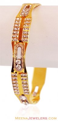 Gold Designer Dancing Balls Bangle ( Two Tone Bangles )