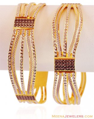 22K Two Tone Beautiful Bangles  ( Two Tone Bangles )