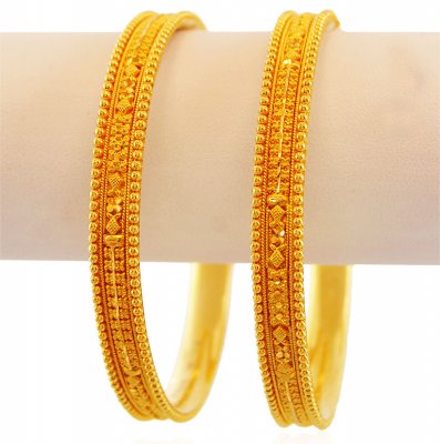 22K Filigree Bangles (2 Pcs)  ( Gold Bangles )