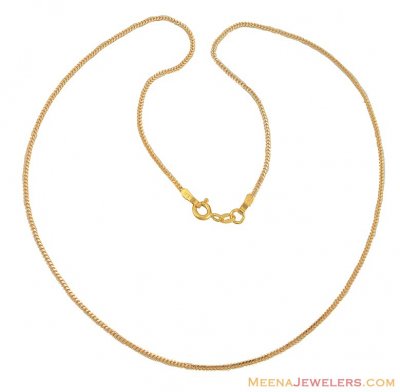 Two Tone Foxtail Chain (16 Inches) ( Plain Gold Chains )
