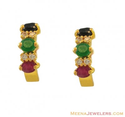 Ruby, Emerald, Sapphire Earrings ( Signity Earrings )