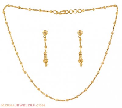 Necklace Set With Gold Balls ( Light Sets )