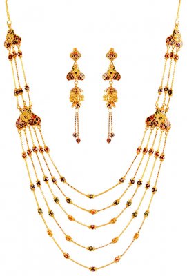 22K Exclusive Layered Necklace Set ( 22 Kt Gold Sets )