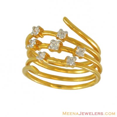 Fancy Spiral Ring (22 karat) ( Ladies Signity Rings )