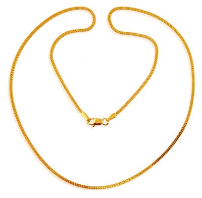 22K Gold Box Chain (16 Inch) ( Plain Gold Chains )