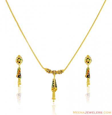 Fancy Light Weight Meena Set 22k ( Light Sets )