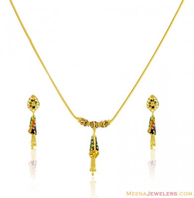 Fancy Light Weight Meena Set 22k  ( Light Sets )