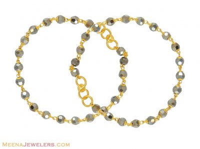 22k Black Crystals Baby Bracelet ( Black Bead Bracelets )