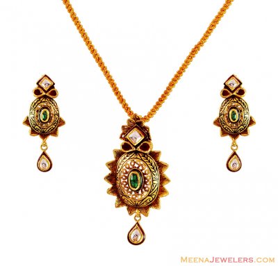 Antique Pendant set in 22k Gold ( Antique Pendant Sets )