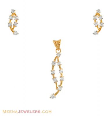 Pendant set with CZ ( Fancy Pendant Set )