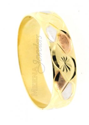 18kt Gold Ring (Wedding band) 3 tone ( Wedding Bands )