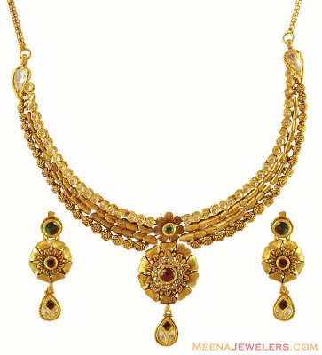 Antique Necklace Set (22K) ( Antique Necklace Sets )