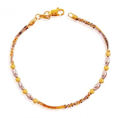 22K Two Tone Delicate Bracelet ( Ladies Bracelets )