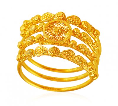 22K Gold Spiral Ring ( Ladies Gold Ring )