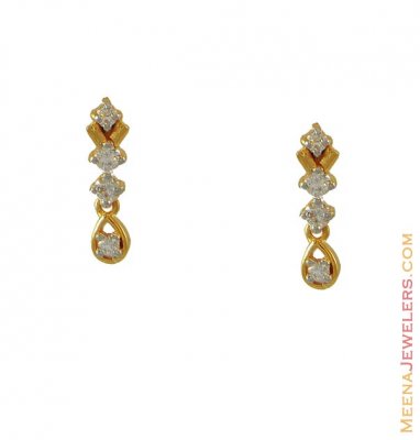 22k Gold Earring With Signity ( Signity Earrings )