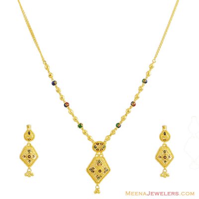 22k Light Meenakari Necklace Set ( Light Sets )