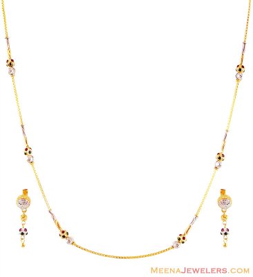 Gold Two Tone Necklace Set ( Light Sets )