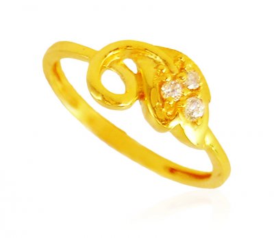  22k Gold CZ Ring ( Ladies Signity Rings )