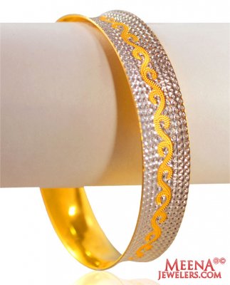 22k Gold Two Tone Kada(1 pc) ( Two Tone Bangles )