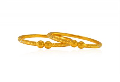 22kt Gold Fancy Baby Bangle (2 Pcs) ( Baby Bangles )