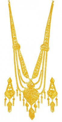 22K Yellow Gold Necklace Set ( Bridal Necklace Sets )