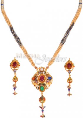 22 Kt Antique Gold Pendant Set ( Antique Pendant Sets )