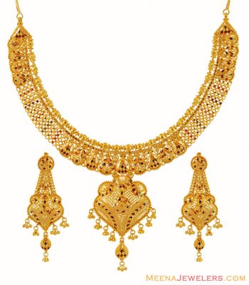 22k Filigree Necklace Set ( 22 Kt Gold Sets )