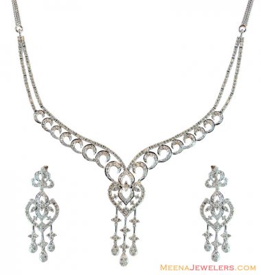 18K Diamond Necklace Set ( Diamond Necklace Sets )