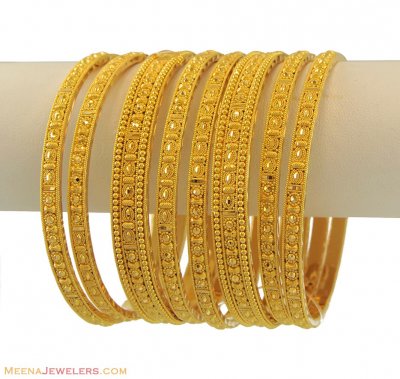 Gold Bangles Set (8 pcs) ( Set of Bangles )