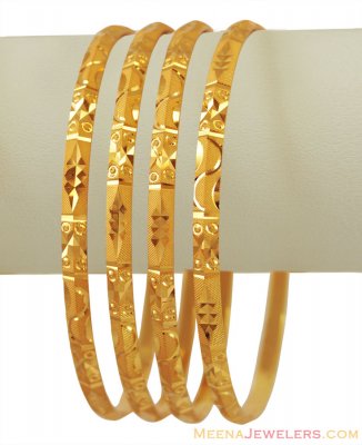 22K Yellow Gold Bangles(2 Pcs) ( Set of Bangles )