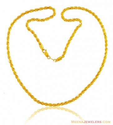 22K Mens Solid Heavy Rope Chain  ( Men`s Gold Chains )